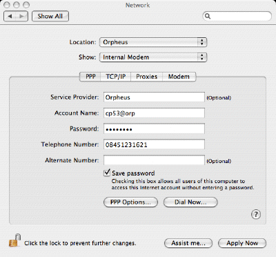 Network settings