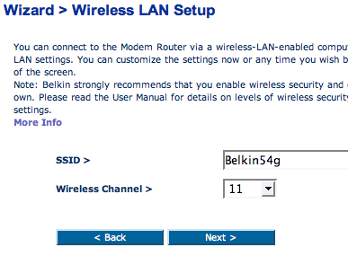 Belkin Setup Wizard - Step 3